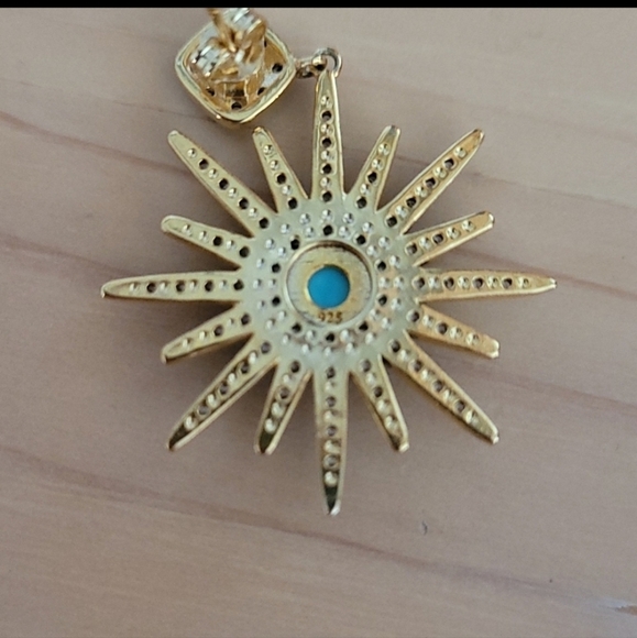 Nordstrom Adornia Starburst Earrings with Turqouise & Swarovsky Crystals 92.5 - Picture 4 of 6